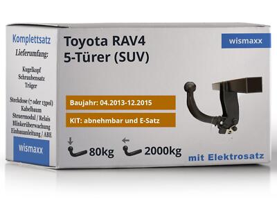ANHÄNGERKUPPLUNG abnehmbar für Toyota RAV4 13-15 +13pol E-Satz ABE