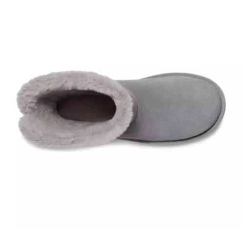Womans Koolaburra UGG Suede Boot Short Mid Calf Wild Dove Grey Pull on NEW Sz 8 - Picture 5 of 11