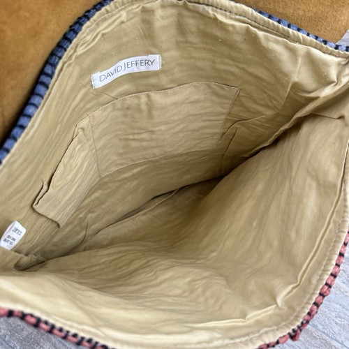 David Jeffery Handtasche groß Leder Beuteltasche Patchwork mehrfarbig große Tasche 15x15 - Bild 8 von 13