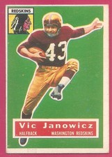 1956 Topps SP #13 Vic Janowicz Redskins HOF-Excellent!