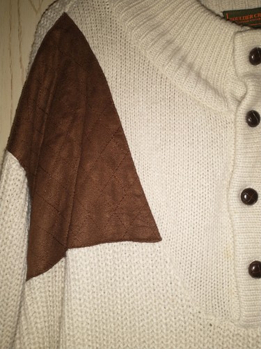 BOULDER CREEK Men's Long Sleeve Pullover Patch Sweater ~ Oatmeal ~ 5XL Tall - Picture 3 of 5