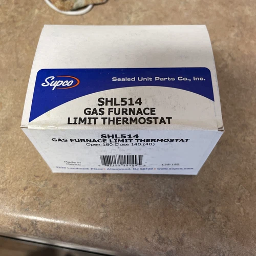 Supco Shl514 Thermostat,Limit & Plenum,Range 180-140F