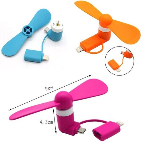2in1 mini Portable Mobile Phone USB Fan cooler For Apple iPad Android Samsung - Zdjęcie 3 z 8