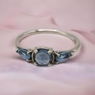 RETIRED Pandora Sterling Silver Patterns Of Frost Ice Blue Crystal Ring Size 50