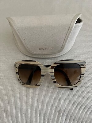 NEW. TOM FORD CHRISTOPHE TF 279 25F IVORY STRIPE/BROWN GRADIENT