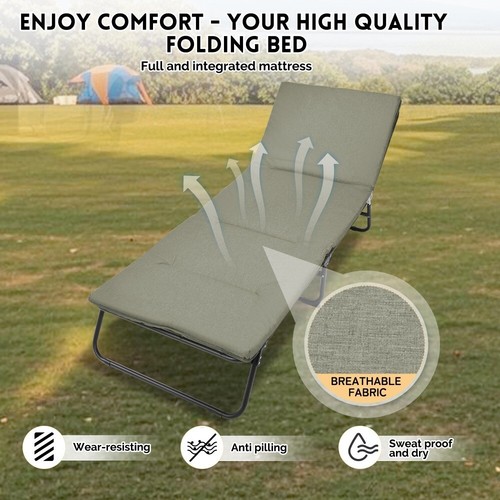 5-Winkel verstellbar faltbar Campingbett strapazierfähig Outdoor Oxford Reise Feldbett - Bild 36 von 48