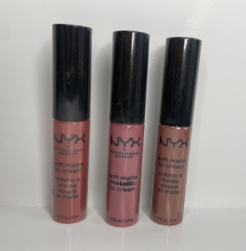 Lote de 3 NYX Crema Labial Mate Suave Nude y Rosa Sellada - Imagen 5 de 6