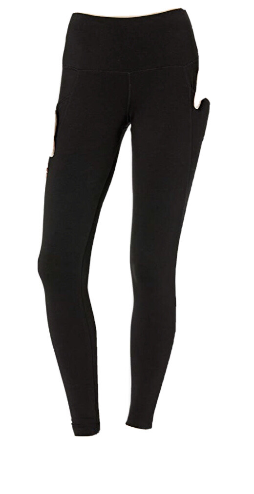 Jockey Leggings Women S Solid Stretch Jersey High Rise Control Pockets  Black New