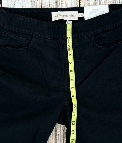 Soft Surroundings The Ultimate Crop Straight Leg Jeans Size Medium Black Stretch - Picture 5 of 10