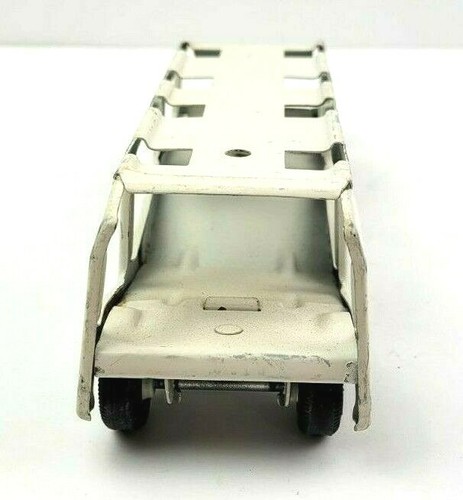 Tonka Car Hauler Trailer Metal 7" White Vintage - Picture 4 of 5