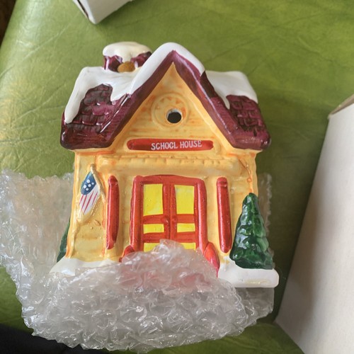 3 Vintage JSNY Village Inn Luminary Tealight Candle Holder Rustic Hand painted - Picture 7 of 12