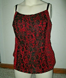 plus size red leopard print top