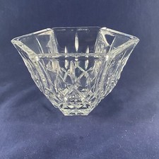 Candy Dish Bowl Hexagonal Cut Crystal Clear Glass Made in Germany Vintage