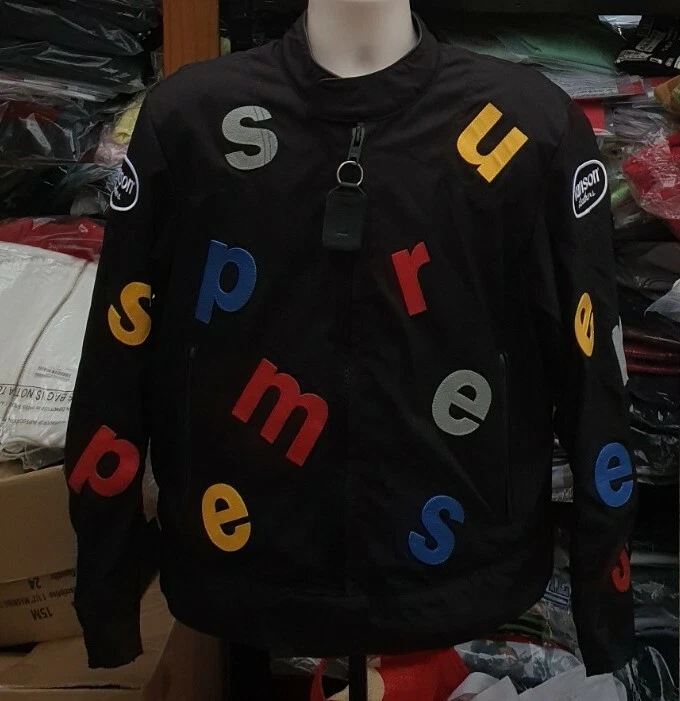 Veste En Tissu Cordura SS20 Supreme x Vanson Leathers RRP M Moyen Noir