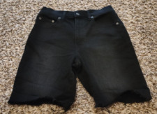 Gap Shorts Womens 26 2P 2 Petite Black High Rise Bermuda Cut Off Cotton Denim