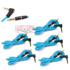 5X 3.5MM AUX L MALE AUDIO EXTENSION CABLE CORD AQUA FOR GALAXY S4 NOTE 3 NEXUS
