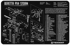 TekMat TEKR17BERPX4 fits Beretta Px4  Cleaning Mat Black/White Rubber 11" x 17"