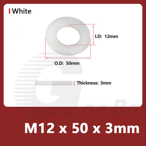Nylon PP Plastic Flat Washers Form A Gaskets M2 M3 M4 M5 M6 M8 M10 M12 M14 - M24 - Picture 58 of 124