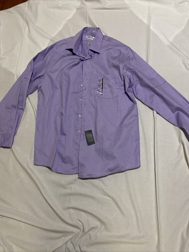 Vanheusen Regular Fit Dress Shirt Soft Lilac Size 16 1/2 34-35 Néw With Tags - Picture 1 of 7