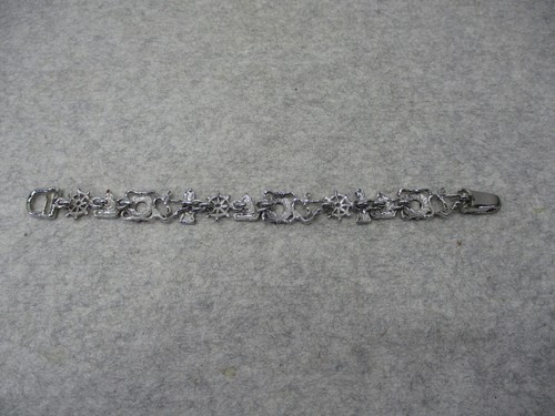 Enamel Nautical Bracelet Magnetic Closure Clasp Sailboat Lighthouse Anchor - Picture 6 of 7