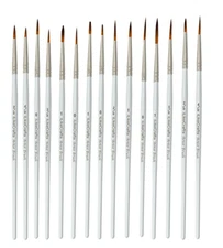 15 x Fine Detail ARTIST PAINT BRUSH SET Acrylic Watercolour Miniature Modelling