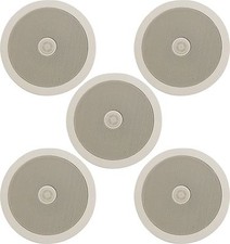 5x White Music Ceiling Speakers, 6.5 Inch 952.534