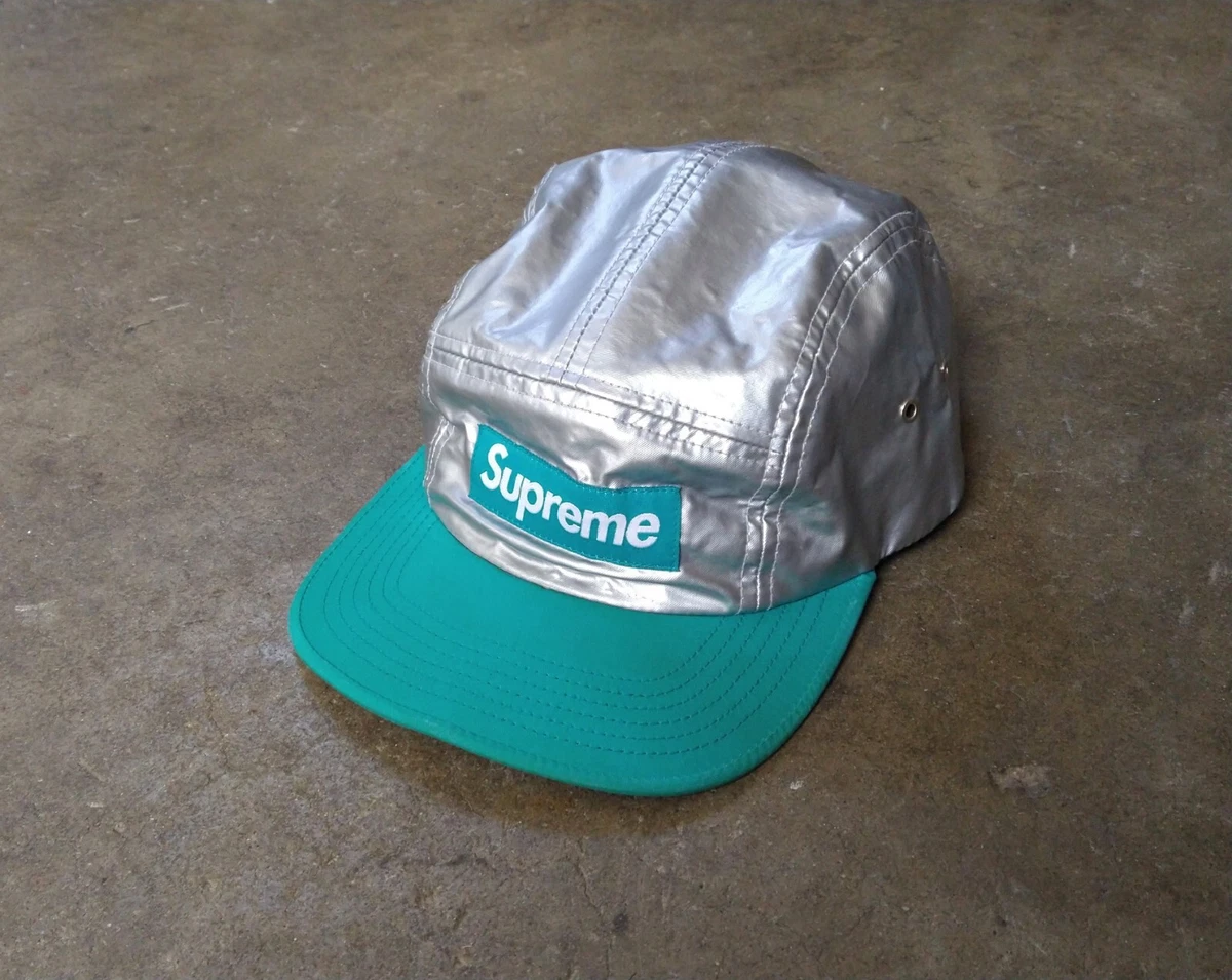 SUPREME Camp Cap Metallic Silver Green 5-Panel Hat SS13 BOGO Box Logo