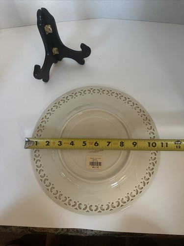 Vintage Lenox Modano Lace Dinner Plate Creme Color Grannycore Made in USA - Picture 8 of 9