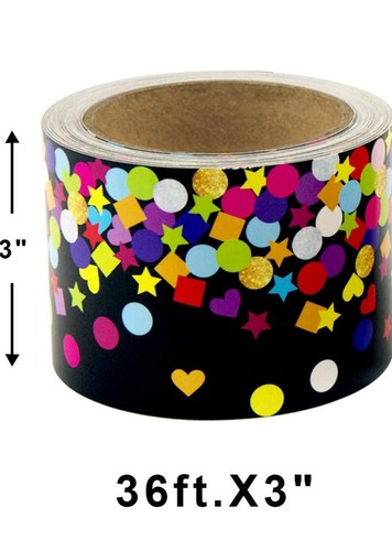4 PCs Bulletin Board Borders  Classroom Confetti Decoration Straight Trim 36 Ft - Afbeelding 7 van 7