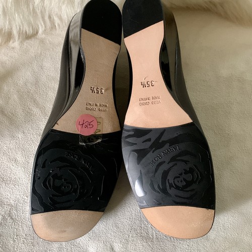 Taryn Rose Made in Italy $425 Black Leather Wedge Pumps 35.5 / US5.0 - Picture 7 of 8