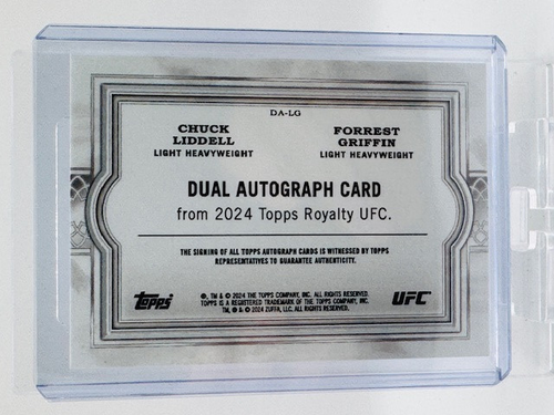 Autógrafos dobles Topps Royalty UFC 2024 Chuck Liddell Forrest Griffin/25 - Imagen 2 de 2