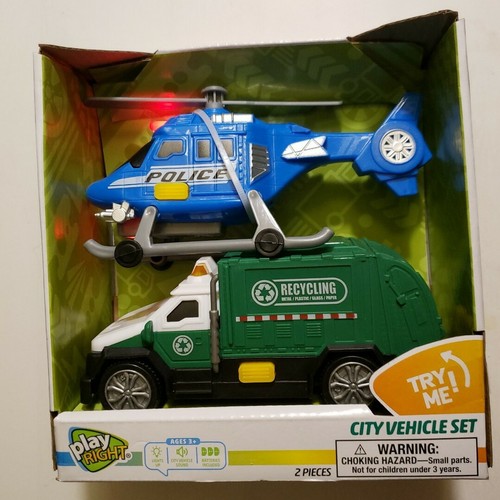 New Play Right City Vehicle Play Set Lights up Vehicle Sounds Batteries Included - Picture 2 of 5