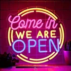 LED Open Neon Sign 12.5x12.5in USB Pub Wall Light Vintage Decor US Stock