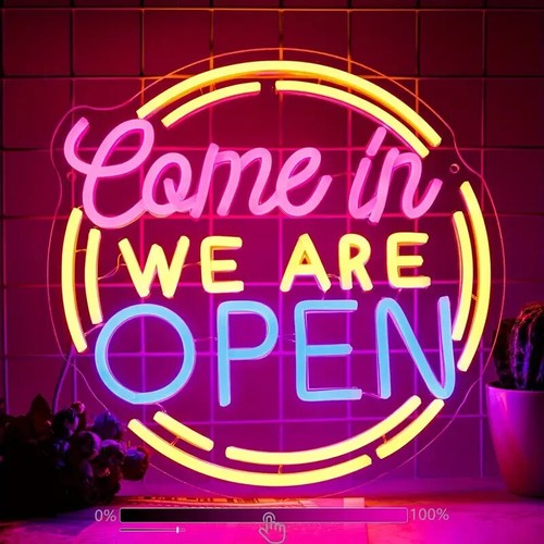Open Neon Signs Led Light Display Sign Walls Window Door Shop Coffee Salon Hotel - Picture 2 of 6