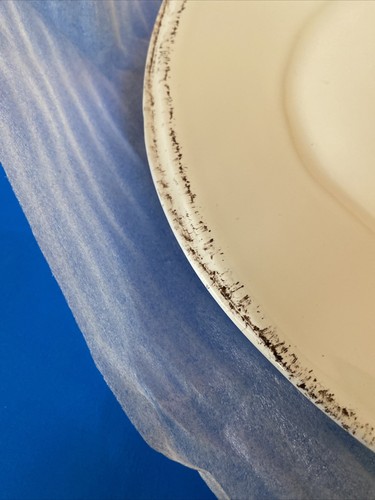 Vietri Lastra Dinner Plate 10.75 in/ 27.30 cm Brown Rim 2 Pc Italy Made Other @ - Picture 2 of 4