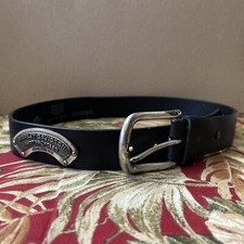 Harley-Davidson Women's Leather Belt - Black Size 32 Silver Logo On Side