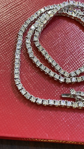 925 silver tennis chain necklace 3MM 18" 20" 22" - Video 1 of 1