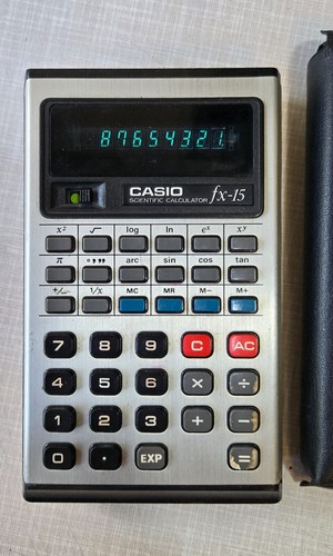 🧮 SCHÖNER SELTENER CASIO FX-15 Vintage wissenschaftlicher Taschenrechner # funktioniert - Bild 4 von 12