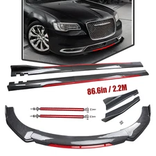 Front Bumper Lip Spoiler Splitter Carbon Fiber For 2015-20 Chrysler 300 Body Kit