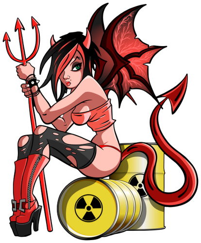 Sexy Little Devil Girl  5" x 4" Full Color Sticker  - Picture 1 of 6