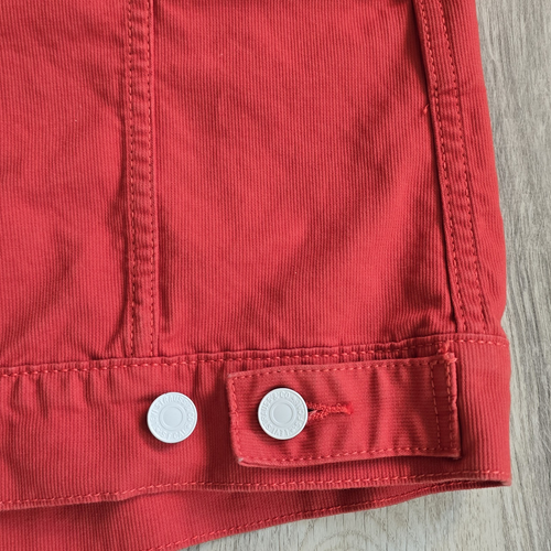Women's Levi's Corduroy Trucker Jacket Sz. M Orange/Brick White Tab Type III - Picture 7 of 19