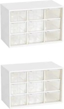 2PCS Small Drawer Organizer for Desk, Desktop 2PCS, White