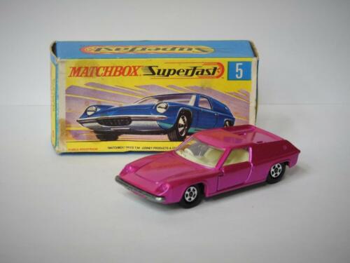 MATCHBOX LESNEY SUPERFAST LOTUS EUROPA No.5 PURPLEY PINK MINT IN ORIGINAL G2 BOX - Picture 2 of 10