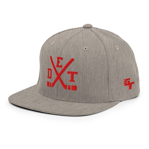 Detroit Hockey Sticks Red Retro Wings Snapback Hat Baseball Cap - Picture 10 of 11