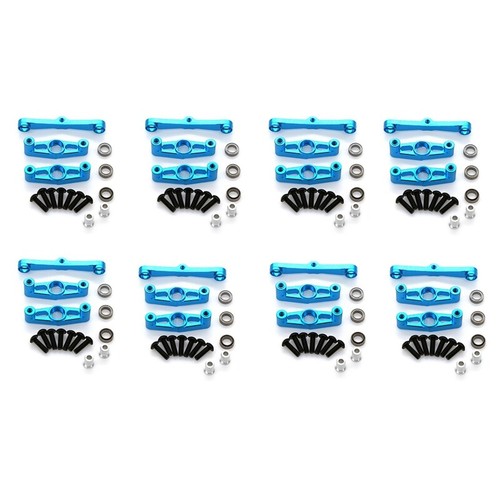 Kit De Biellettes De Direction En Métal (7 Pièces) – Réglables Pour Traxxas 1/10 Slash, Rustler, Stampede 4x4 – Bleu