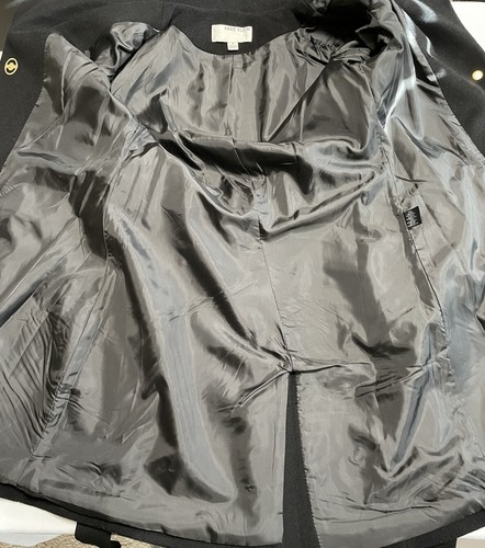 NWT Anne Klein Wing-Collar Belted Wrap Coat Black Gold Button Black Womens Sz 4 - Picture 23 of 23