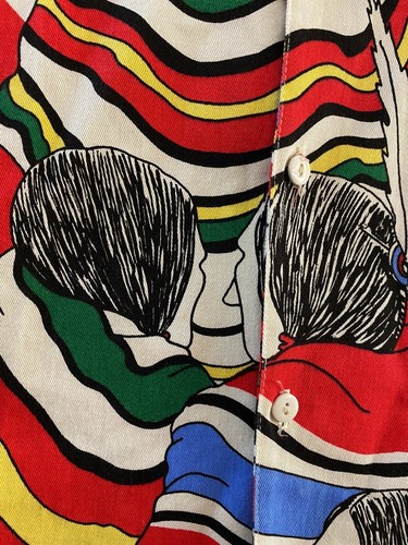 RARE Cactus Club Los Angeles Aztec Indian Denim SHIRT Large 17.5 x 34/35 L - Picture 9 of 12