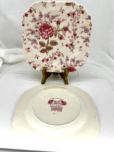 Johnson Brothers 1930 Rose Chintz Square dessert Salad Plates England 7 3/4 " - 第 1/10 張圖片