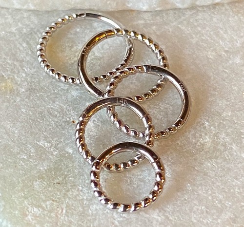 1pc Solid 14kt Gold Braided Hinged Segment Ring Helix Cartilage Clicker - Picture 10 of 11