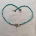 Turquiose Glass Pearl Beaded Sea Turtle Necklace w/Matching Bracelet Handcrafted — photo 4